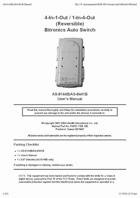 ATEN Technology Switch AS-8144B-page_pdf